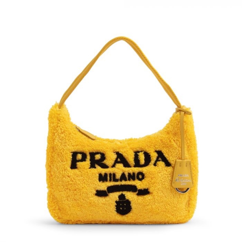 NWT! SOLD OUT EVERYWHERE PRADA Re-Edition Terry Mini Bag in Yelllow/Black!!!!